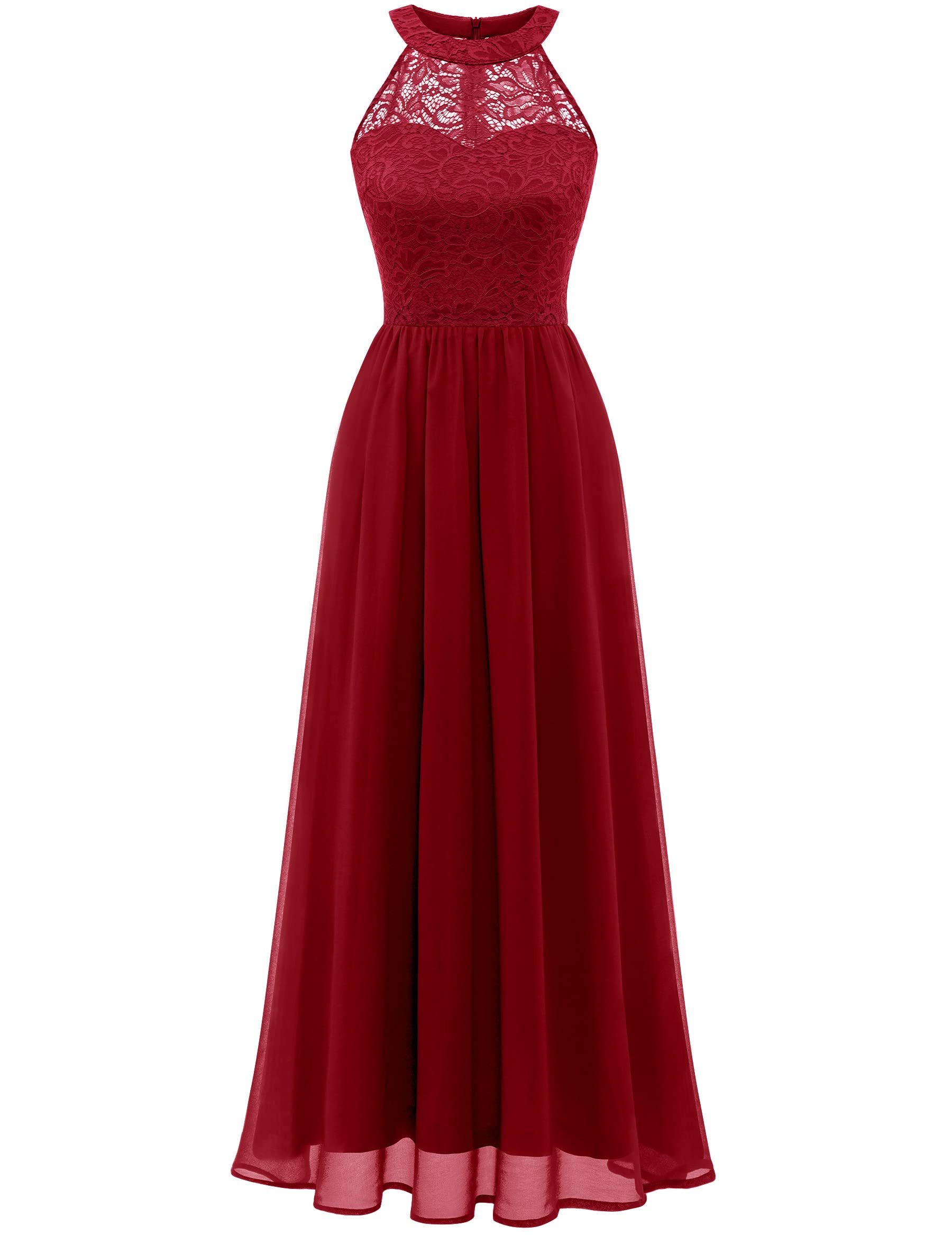 Wedtrend Vestido Largo de Dama de Honor Vestido Boda Fiesta Encaje y Gasa Elegante
