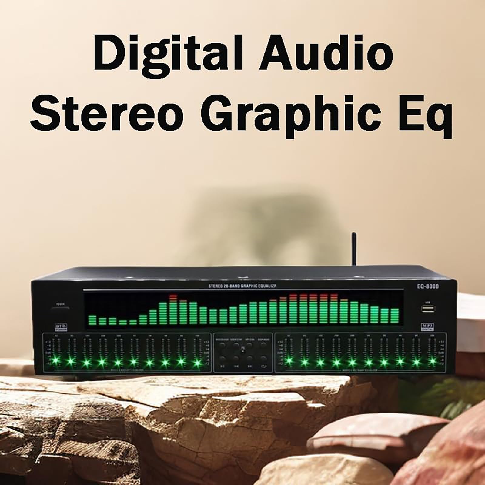 31-Band-Digital Equalizer, Audio Visualisierer Mit LED Spektrumanzeige, Musikspektrumanalysator, Rauschunterdrückung, Bluetooth 5.4, Für Bühne,Tonstudio, Studio
