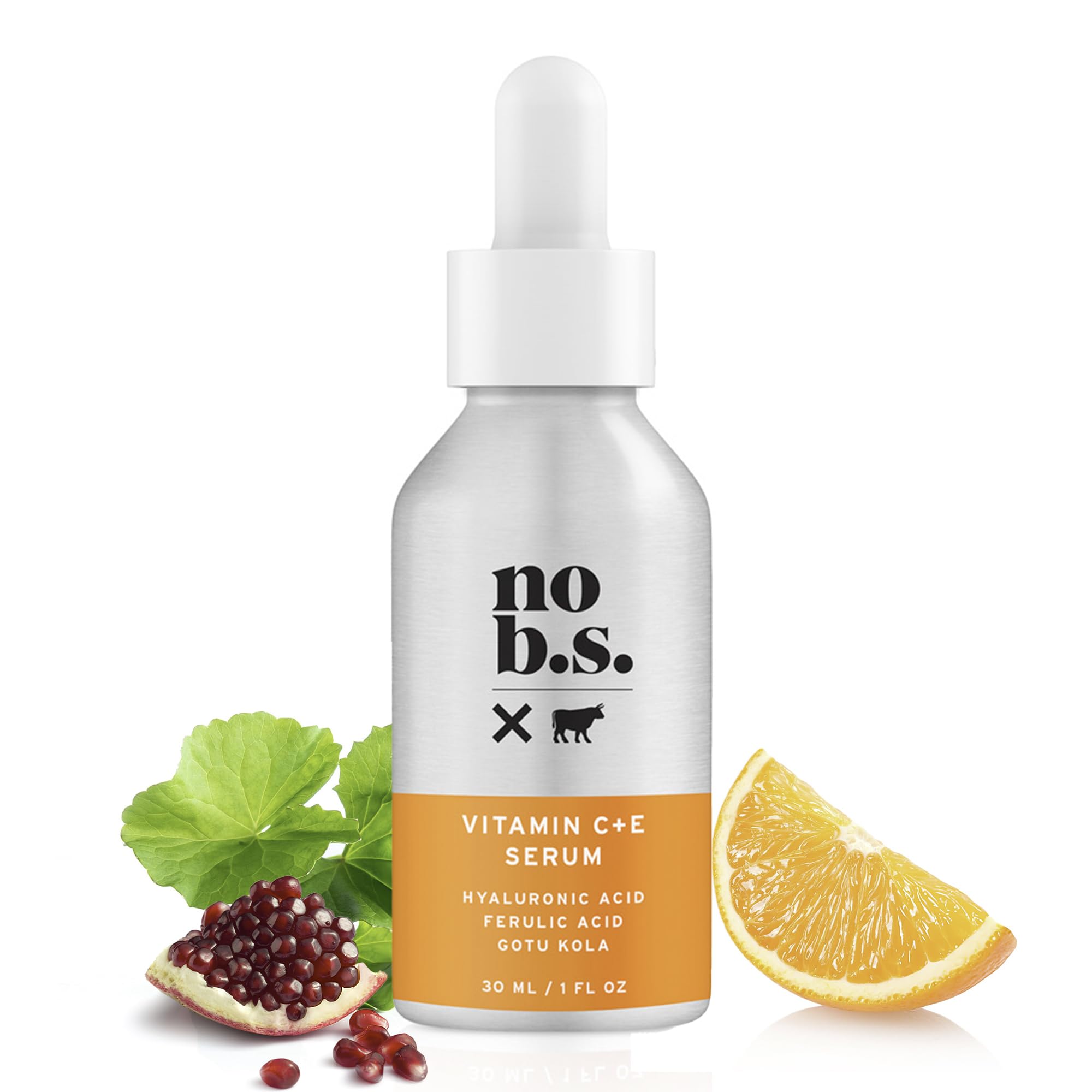 NO B. S. NO BAD STUFF B.S. Vitamin C Serum For Face - Potent & Clean Skin Care. Hype. Fads. Pure C + E with Hyaluronic Acid Serum.