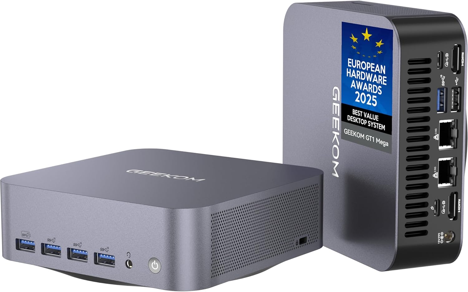GEEKOM GT1 Mega AI Mini PC,14th Gen Intel Ultra U5-125H (14C/18T,Up to 4.5 GHz) 32GB DDR5 1TB SSD, Mini Desktop Computers Windows 11 Pro Support Dual 2.5G LAN/WiFi 7/BT 5.4 /USB4.0/8K/3-Year Warranty GEEKOM GT1 Mega AI Mini PC,14th Gen Intel Ultra U5-125H (14C/18T,Up to 4.5 GHz) 32GB DDR5 1TB SSD, Mini Desktop Computers Windows 11 Pro Support Dual 2.5G LAN/WiFi 7/BT 5.4 /USB4.0/8K/3-Year Warranty
