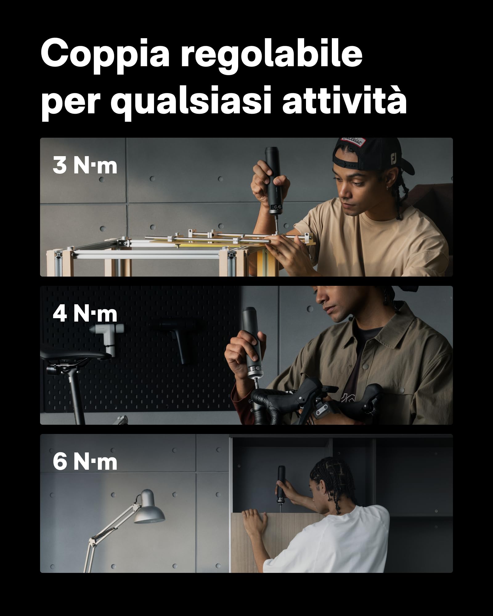 HOTO PixelDrive Cacciavite Elettrico, Set Avvitatore Elettrico con Display Intelligente, 6 Coppie (0,5-6 N·m), 30 Punte 1/4'', Luce LED, Batteria 2000 mAh, per Elettronica e Riparazioni Domestiche