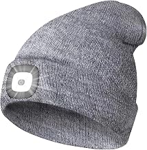 Light Up Hat, USB Rechargeable LED Light Up Beanie Hat with Winter Warmer Unisex for Night Walking, Fishing, Camping, Hunting