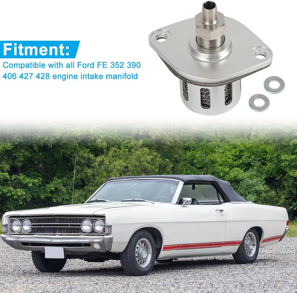 AUTOVIC Intake Manifold PCV Kit Positive Crankcase Valve For Ford FE 352 390 406 427 428 Engine