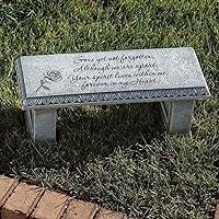 Roman Joseph's Studio 6.25" Memorial Garden Bench - Durable Resin Stone Mix for Sympathy Gifts & Outdoor Decor