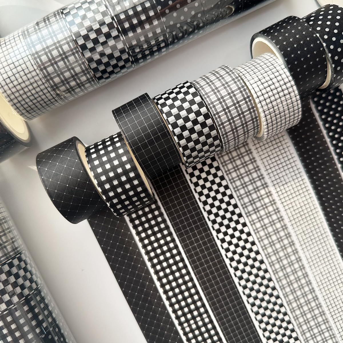 YUBX Vintage Washi Tape Set 8 Rolls Thin Retro Decorative - View #2