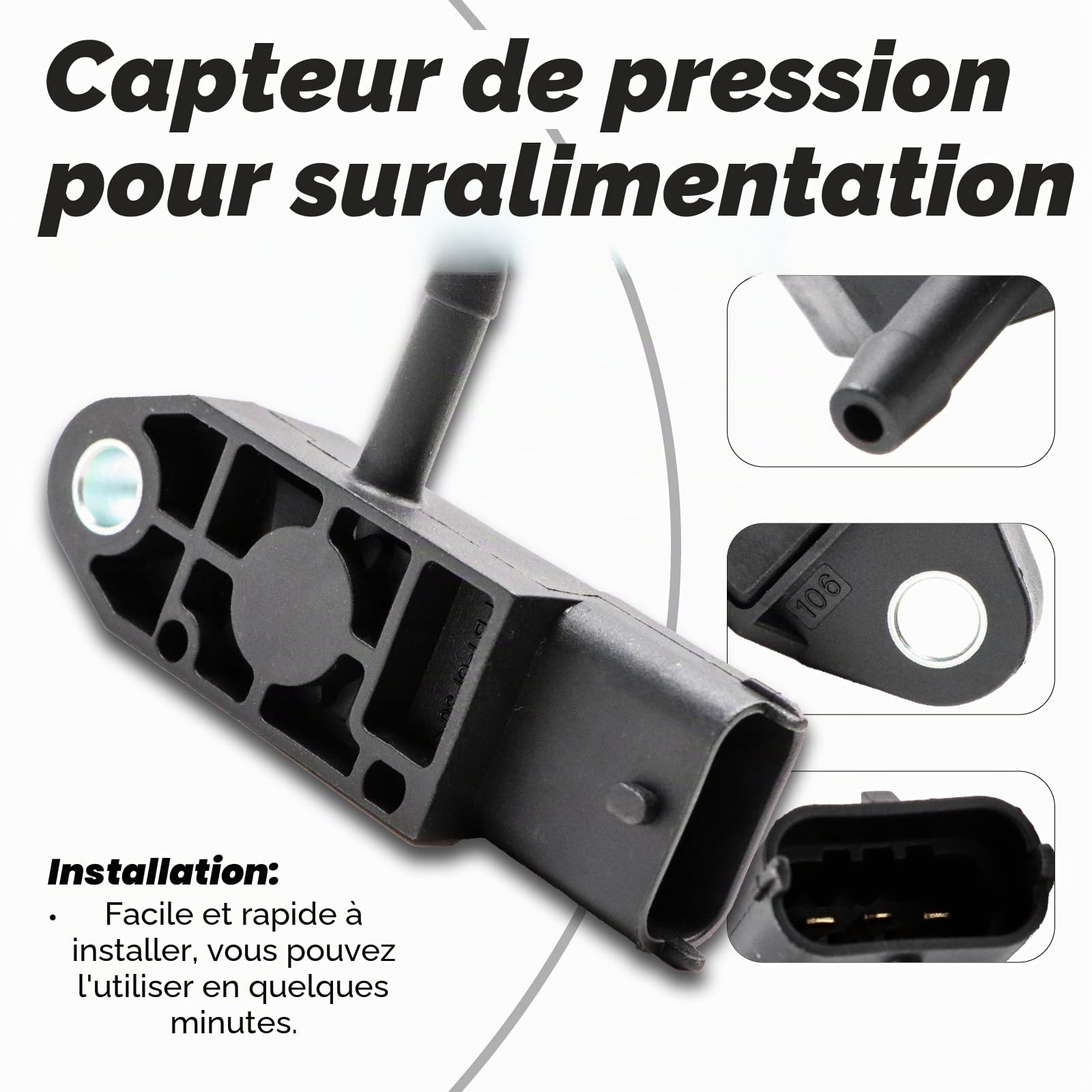 Capteur de pression de suralimentation pour Duster Logan Sandero Clio 2 3 Kangoo Mégane Scénic Trafic 2 Twingo 2 1.5 dCi 138250 04406441 04412919 093450122 093852290 18590 84A9 00 g