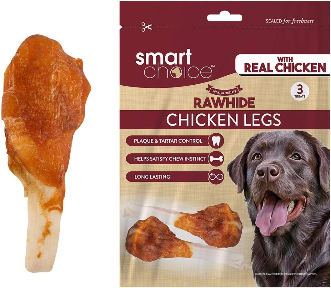 Smart Choice Rawhide Chicken Leg Dog Treats, 3Pieces, 0.137 kg BigaMart