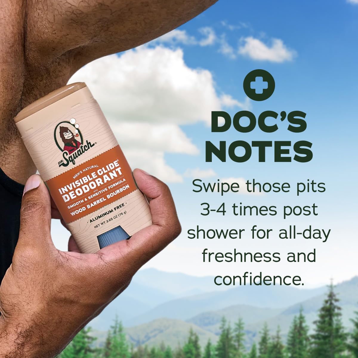 Dr. Squatch Invisible Glide Natural Men’s Deodorant – Smooth Glide, No Stains – Aluminum Free Deodorant Men – Safe for Sensitive Skin – Wood Barrel Bourbon + Rainforest Rapids, 2.65oz (2-Pack) - Image 7