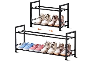 2-Tier, Space-Saving Shoe Rack Fits up to 9 Pairs