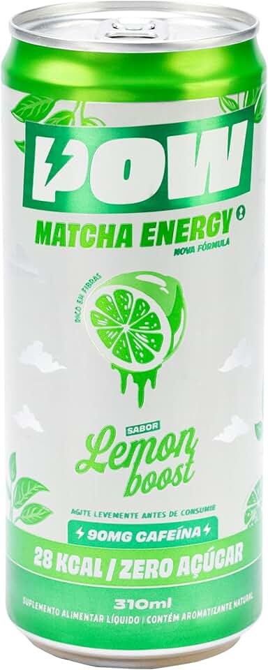 POW Green Energy, Lemonade | Push Matcha Energético | Energia Natural, Antioxidante, Cafeína, L-Teanina | 310ml