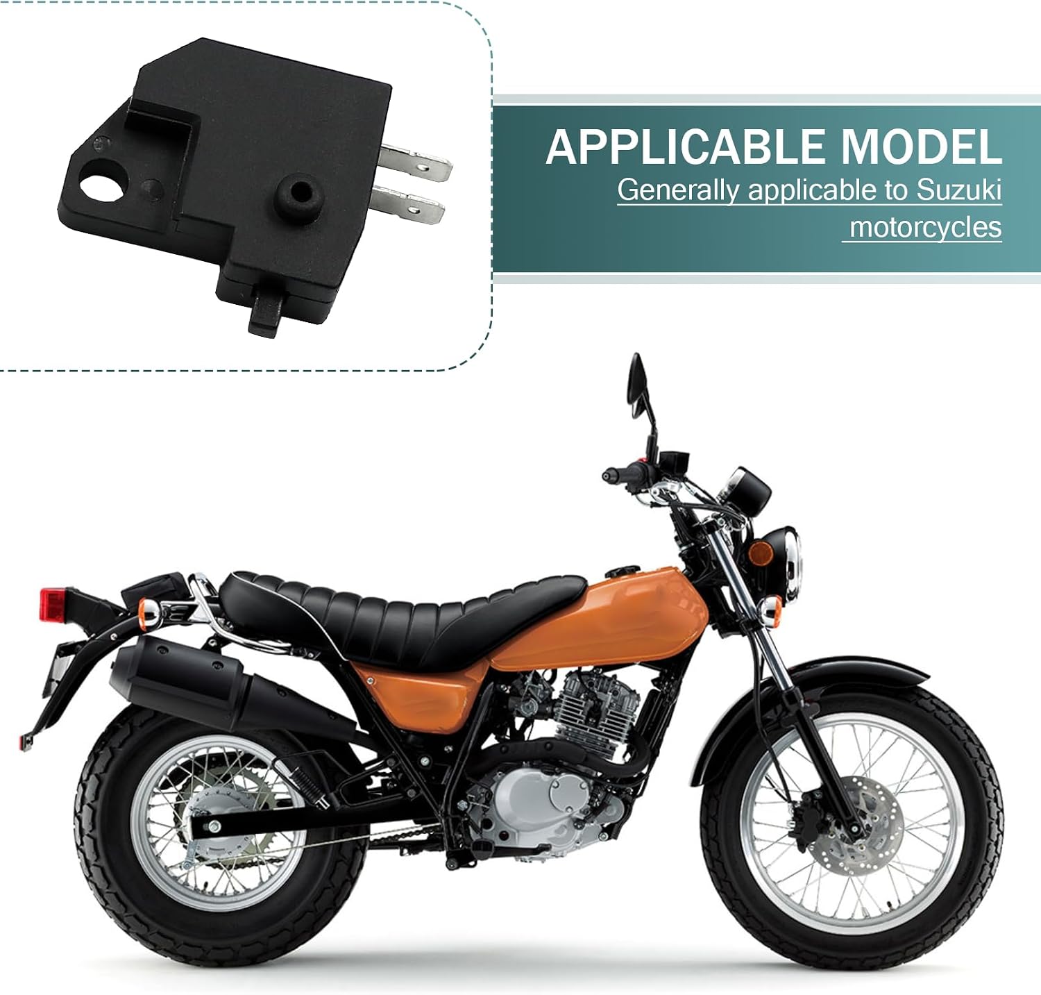 Motorcycle Front Brake Light Stop Switch, Square Type Upper Pump Brake Right Disc Brake Switch, Car Brake Replaceable Parts Accessories, Universal for Most Cars (Black)