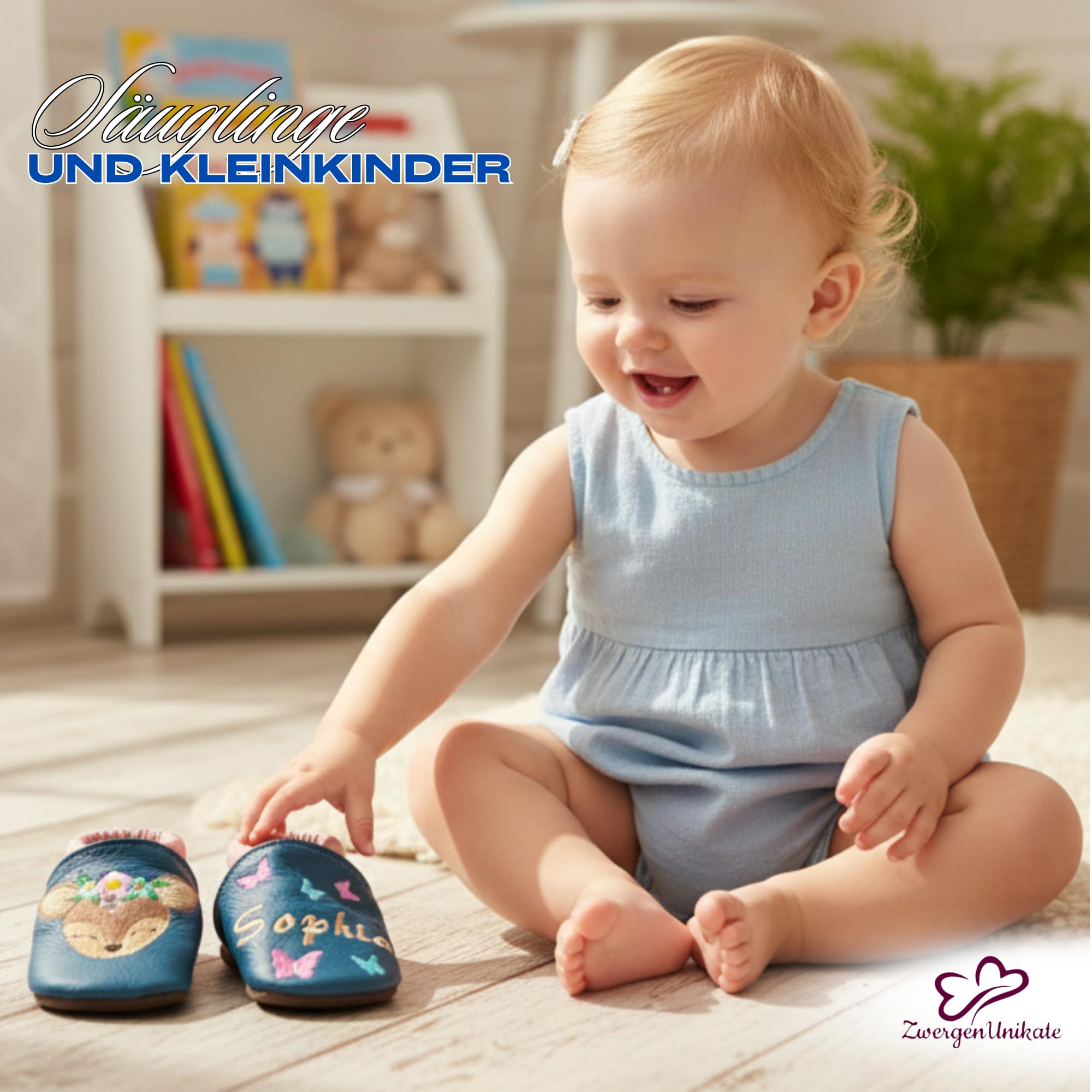 Handmade Krabbelschuhe Baby – Weiche Lederschuhe Babys & Lederpuschen Kinder, Personalisiert mit Namen, Rutschfeste Lauflernschuhe für Mädchen & Jungen, Ideal für die ersten Schritte (Pferd)