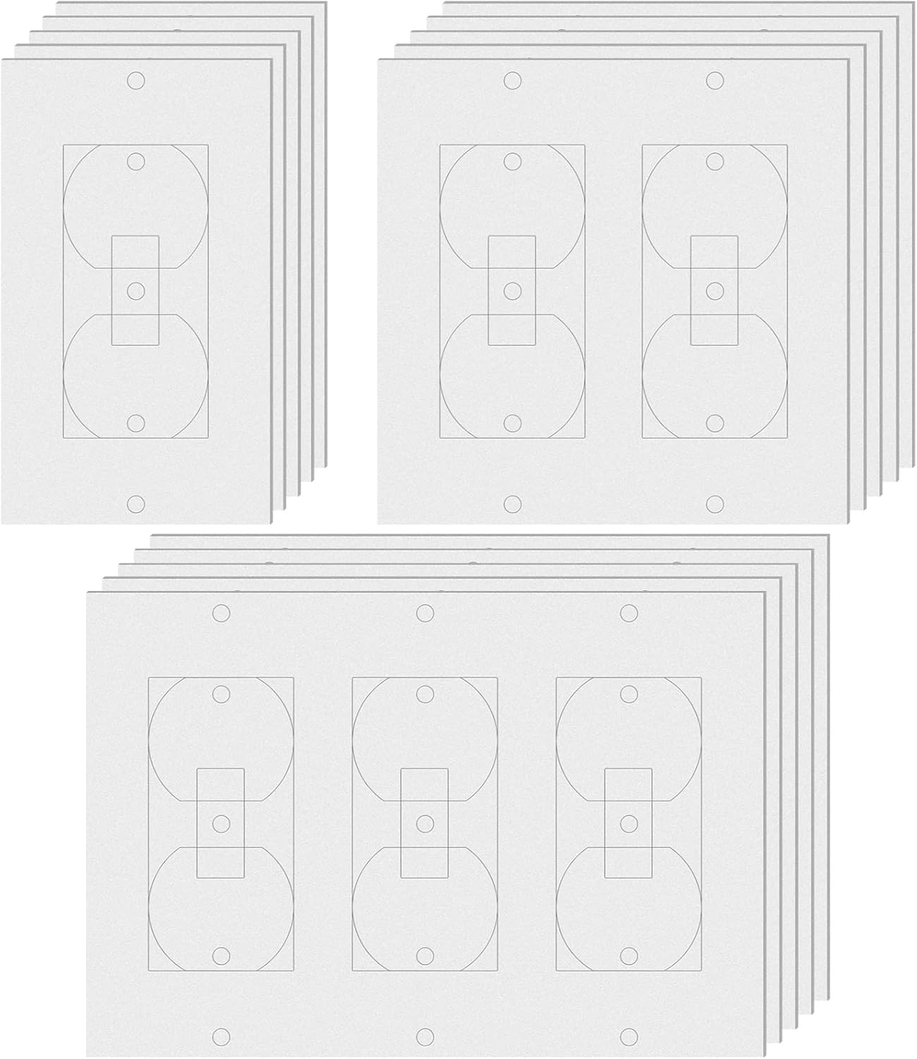 Tondiamo 20 Pcs White Wall Insulation Gasket Rectangle Wall Plate Outlet Sealers Foam Replacement Weatherproof Gasket Sealer Energy Saving for Electrical Outlet Plates Switch Covers