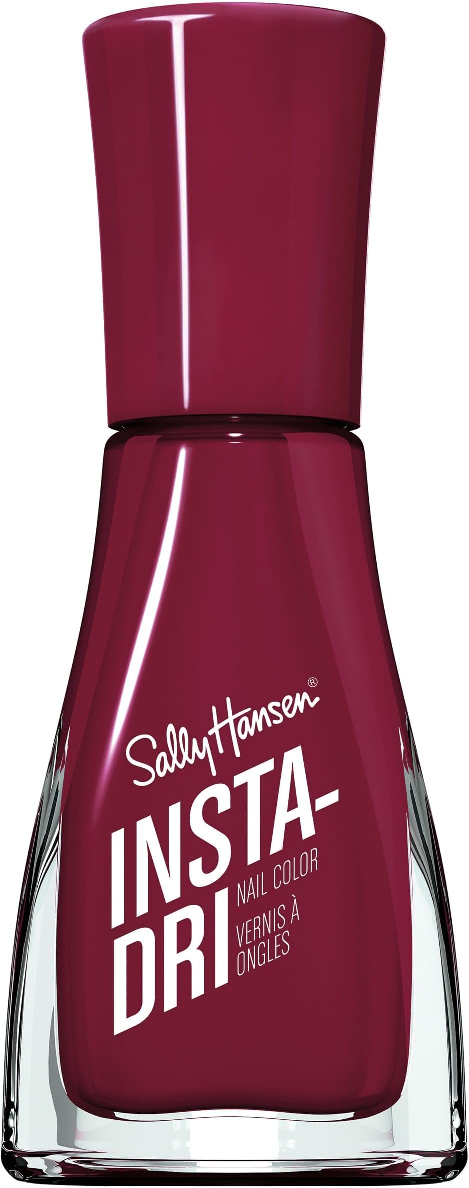 Sally Hansen Insta-Dri Nail Polish, Just in Wine, 60 Seconds Quick Drying, Long Lasting, Streak Free, Shiny Finish, 3-in-1 Formula, Built in Base and Top Coat, 9.17ml