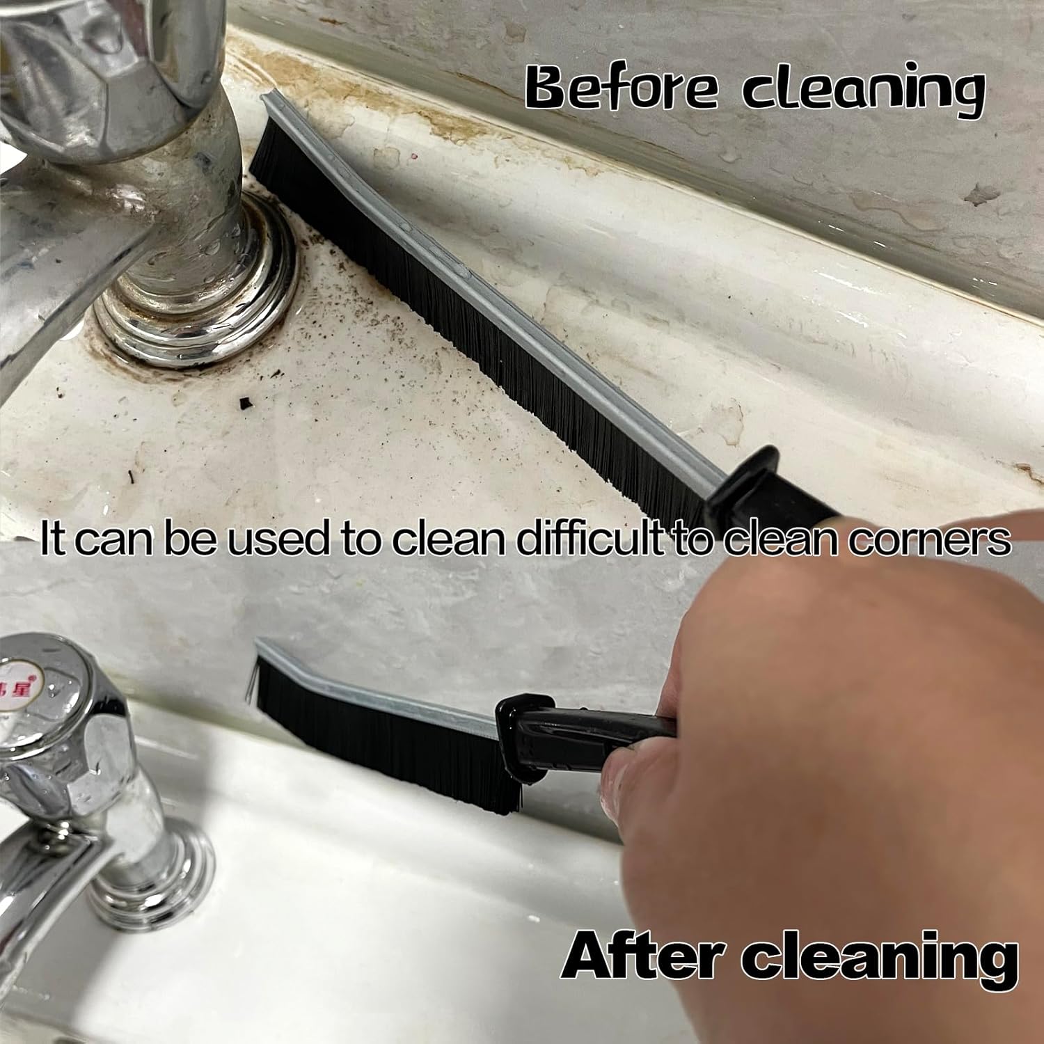 AcceLeah 20Pcs Crevice Cleaning Brushes, Hard Bristle for Dead Corners | Hard bristle crevice brushes with alloy handle, great for cleaning stubborn dead corners in bathrooms and kitchens.