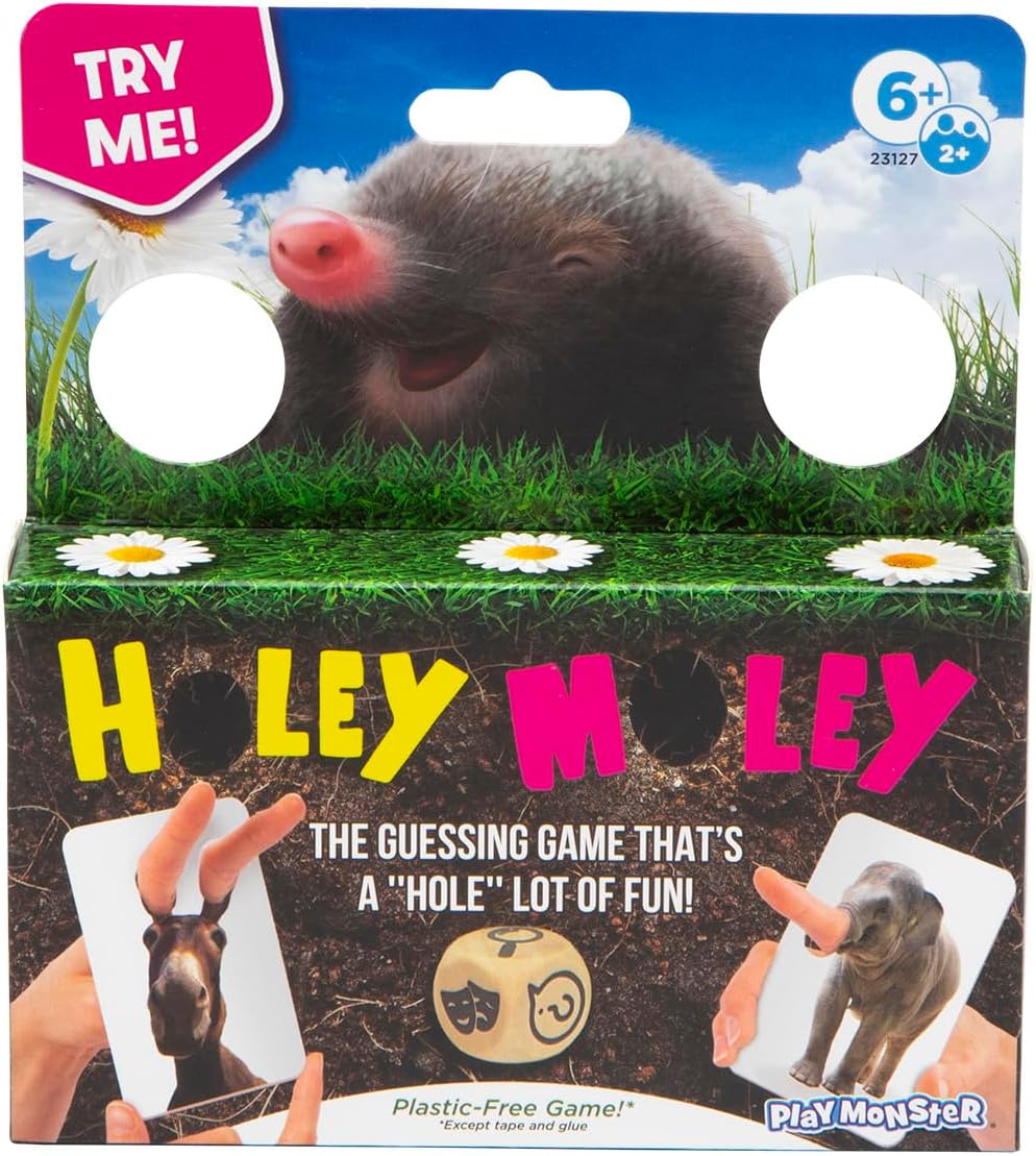 Holey Moley - Card Guessing Game - Who Am I? - Kids & Family Friendly - for 2 or More Players, for Kids Ages 6 and Up