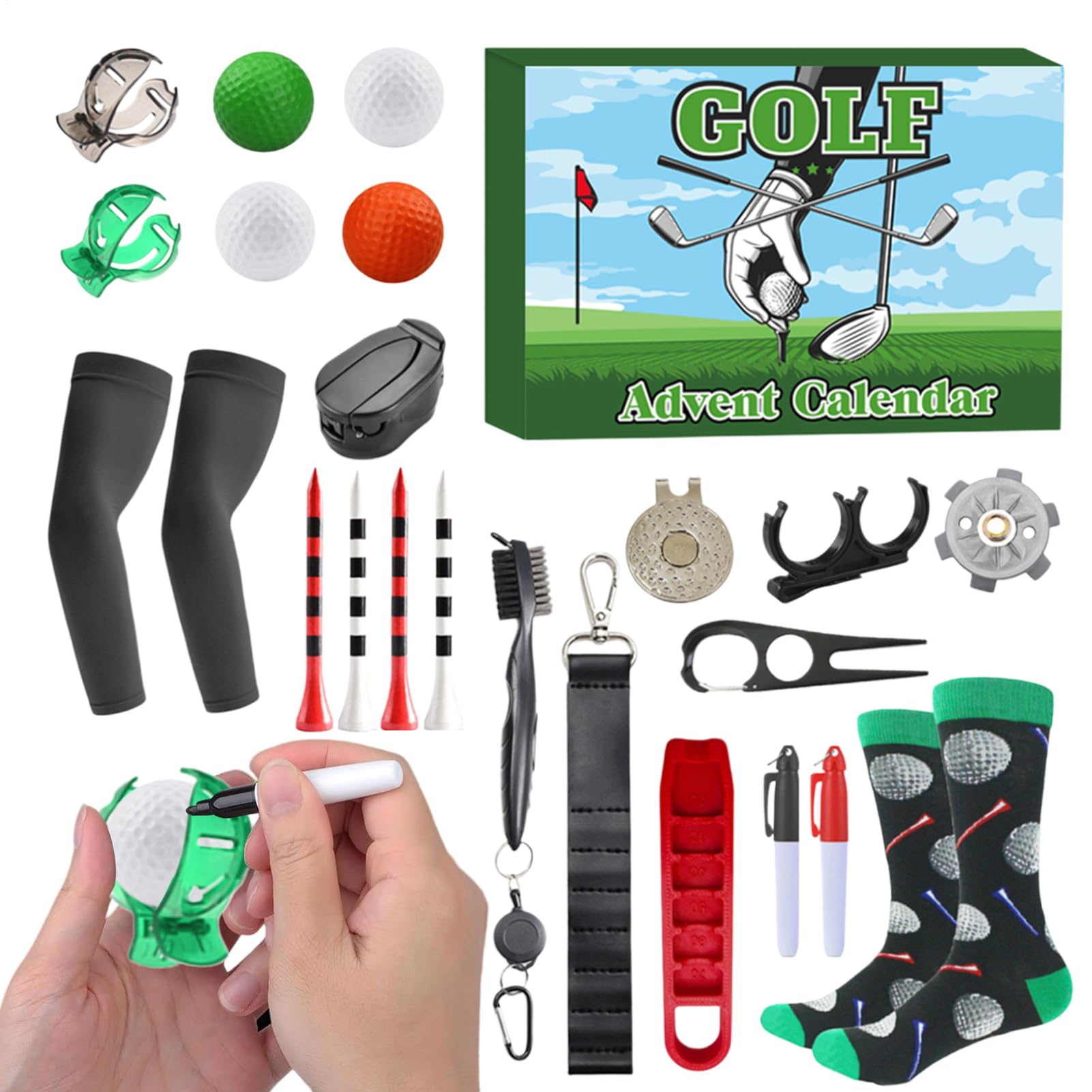 Calendario De Adviento Golf 24 Días Pelotas Y Tees Coleccionables