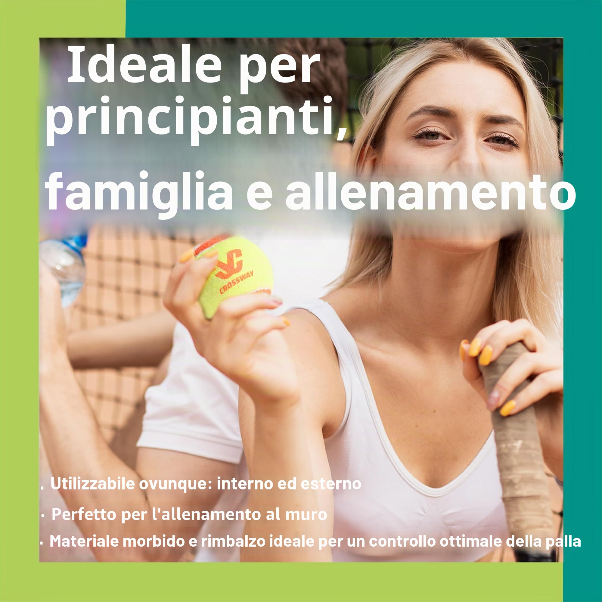 Palline da Tennis per Principianti - Bassa Compressione Adatte per l'allenamento Giovanile e il Gioco Confezione da 20 Sacchetti con Palla