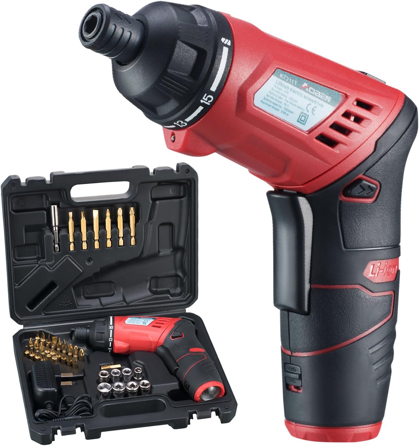 AOBEN Cordless Rechargeable Screwdriver 3.6-Volt 1300mAh Li-ion included Driver Bits and Charging Cable