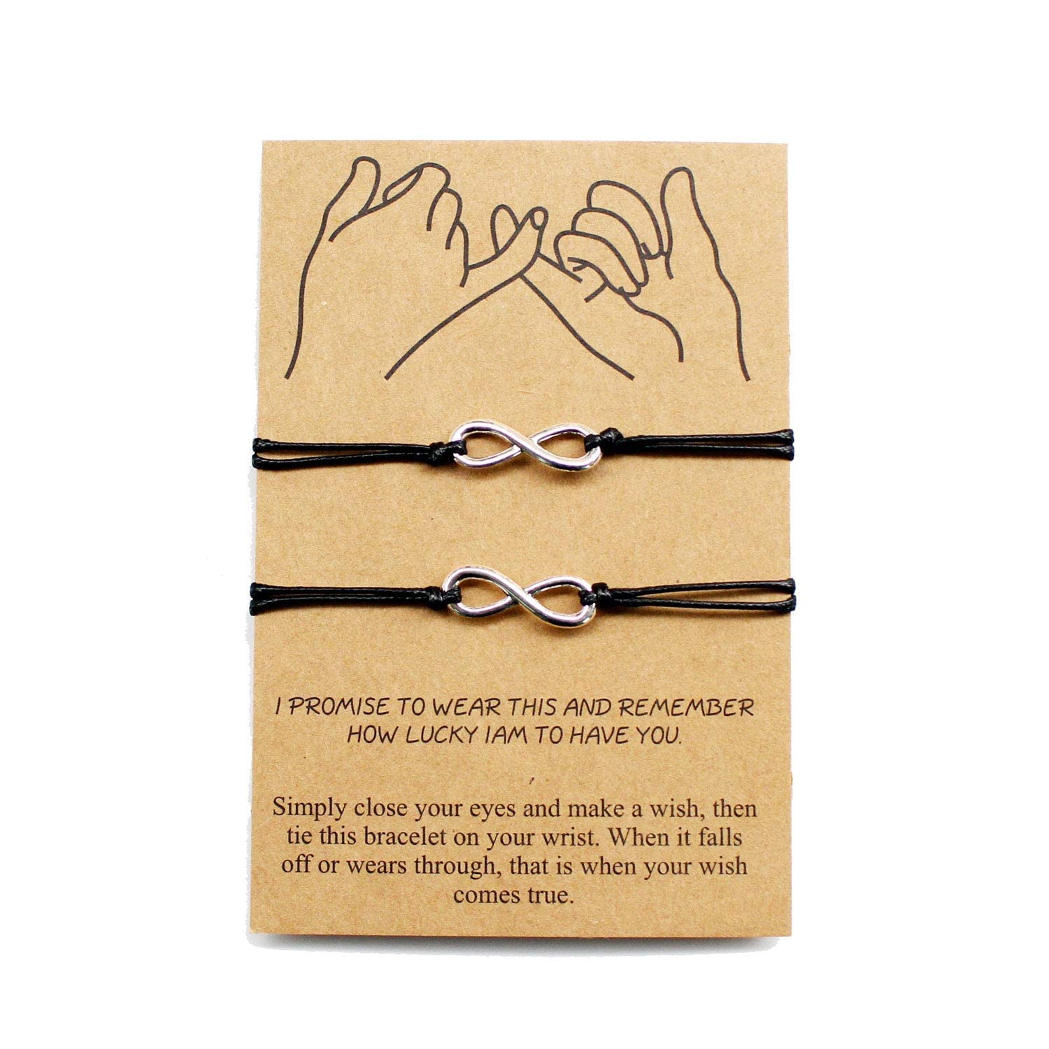 AJS Infinity Pinky Promise Bracelets Anklets for Couples Best Friend Long Distance Relationship Matching Bracelets Adjustable Friendship Bracelets for Him and Her (Unisex Adult) (B0BSRXRZJP) Amazon Price History, Amazon Price Tracker