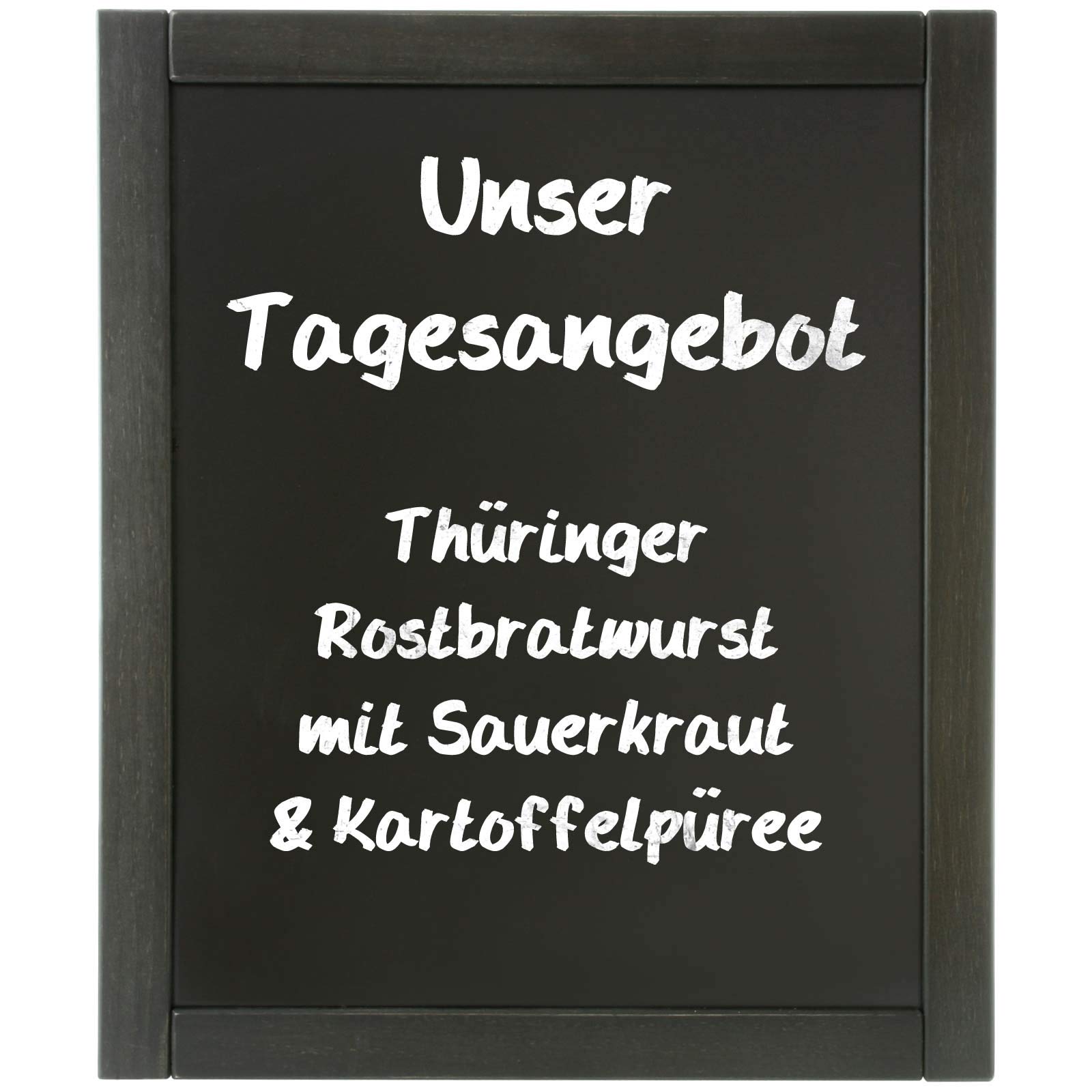 KDS 70x90 Kreidetafel Davao Wandtafel mit Holzrahmen schwarz beidseitig