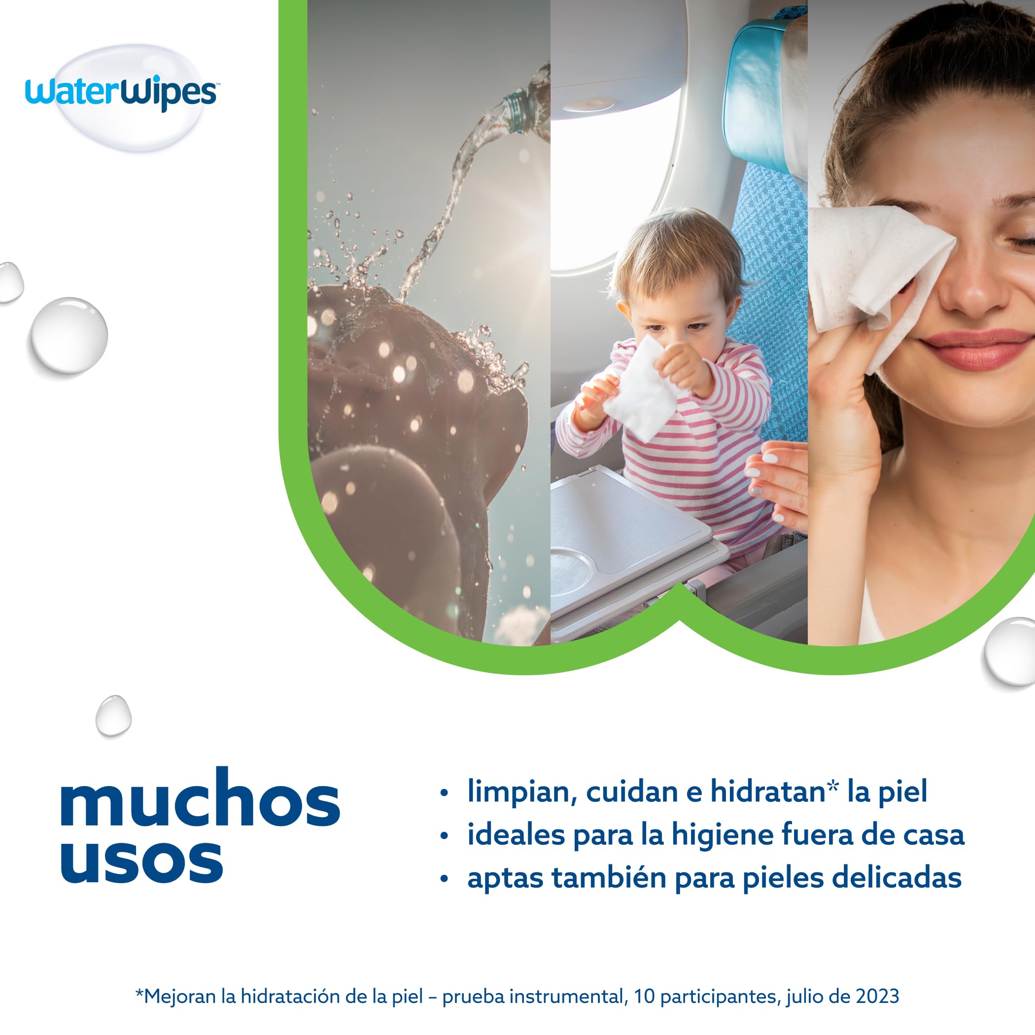 WaterWipes Sensitive+ Hydrating Boost Wipes, Toallitas Hidratantes, 360 unidades (paquete de 6), 3 en 1 Limpia, Cuida, Hidrata, 99% Agua con Aloe Vera, Toallitas sin perfume para bebés — view 5