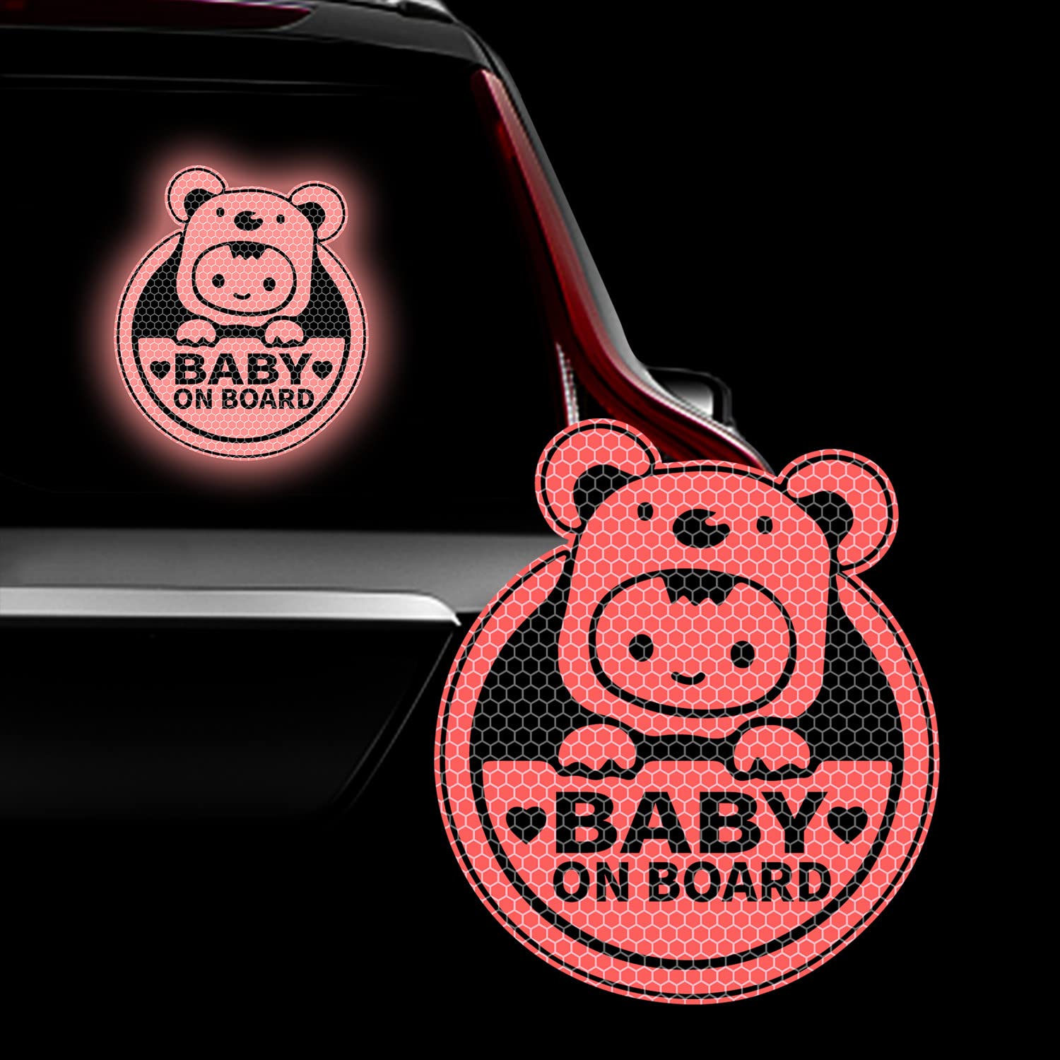 Baby On Board Sticker for Cars, Cute Koala High Intensity Reflective Waterproof Vinyl Car Decal Kids in Car Safety Sign for Car Window Bumper 6"x7" (Sticker-Peach)