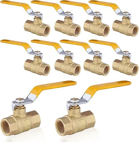 Miniatura 22 de Paquete de 2 válvulas de bola roscadas HeSun FIP de 3/4 de pulgada, válvula de cierre de latón de puerto completo, NPT hembra de 3/4" x NPT hembra