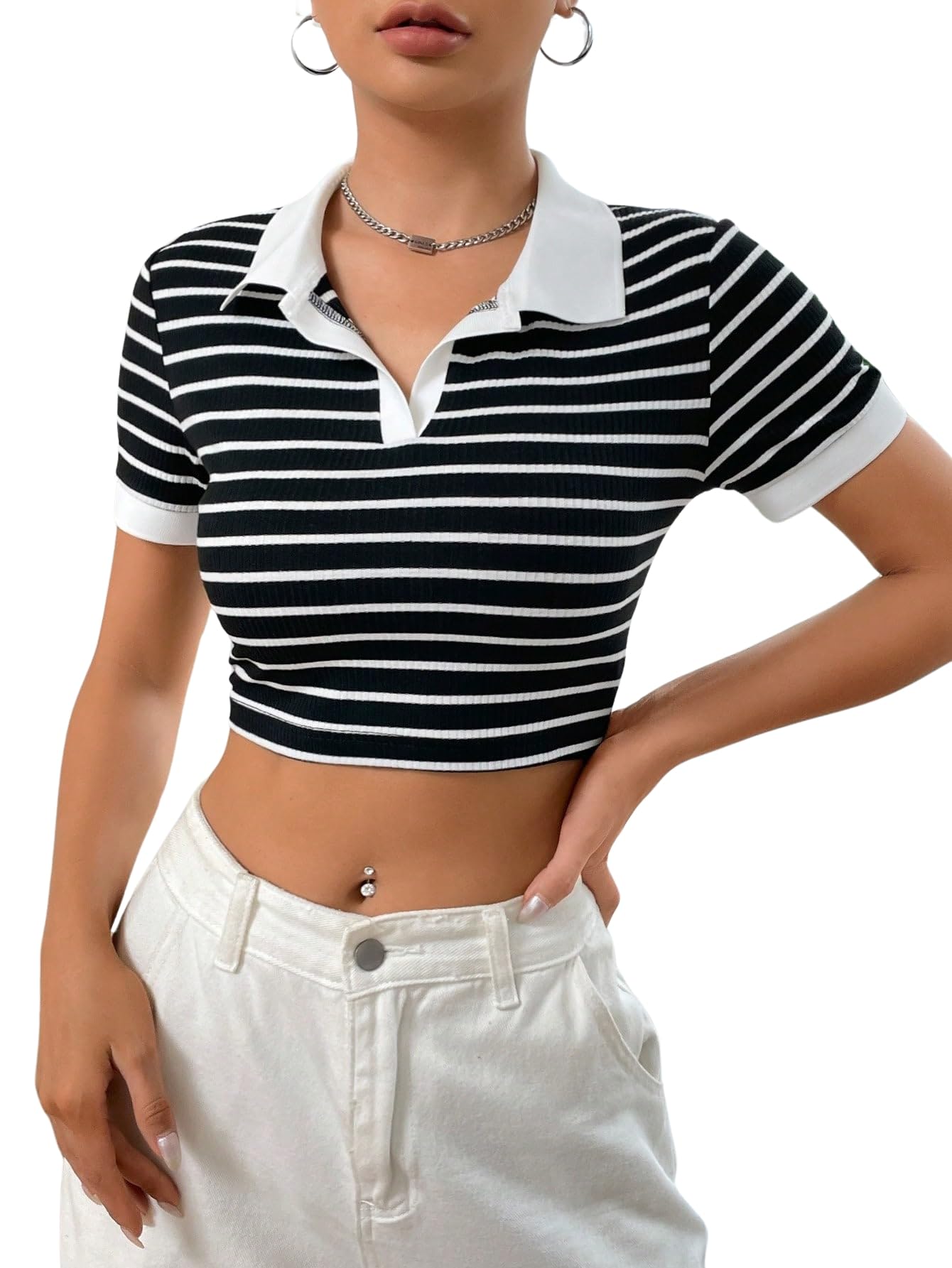 Solid Slim Fit Crop Top for Women's & Girl's-picture-18