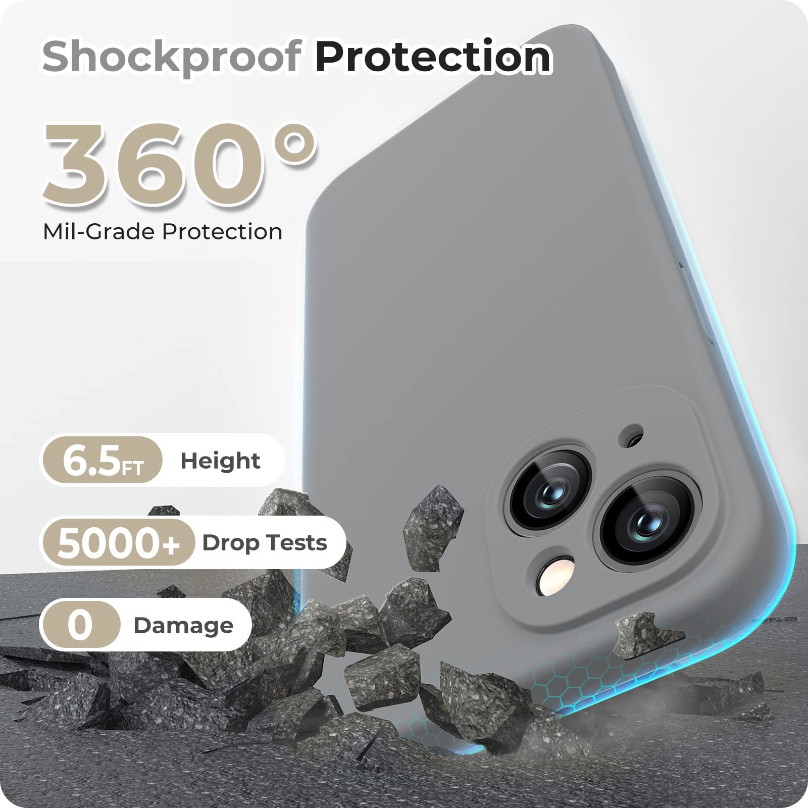 GOODVISH [3 in 1 Designed for iPhone 14 Case, iPhone 13 Case Liquid Silicone (6.1" Regular) - Image 3