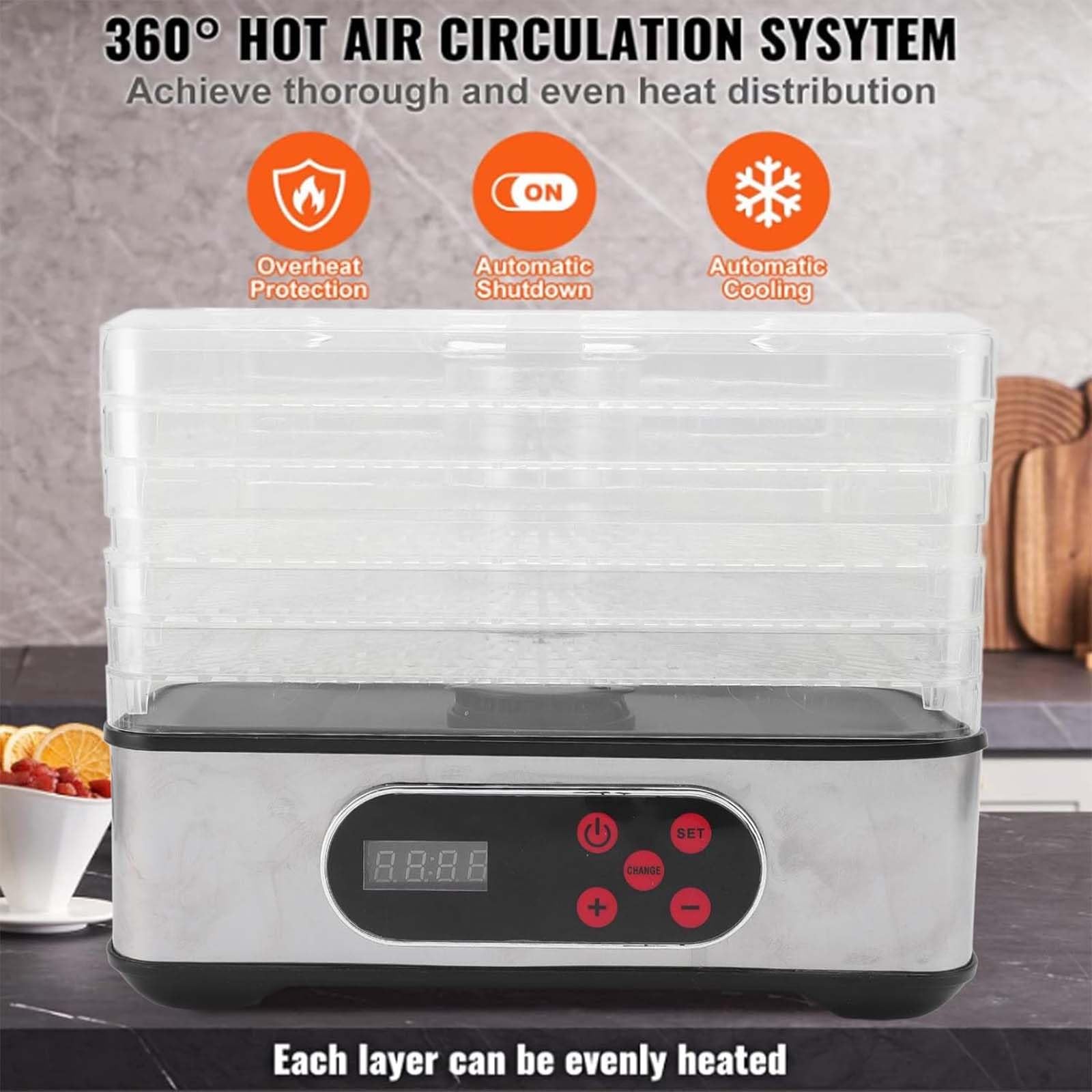 Macchina essiccatrice per Alimenti, Essiccazione ad Aria Domestica a 5 Strati, essiccatore per Alimenti Multifunzione per Frutta e Verdura, essiccator