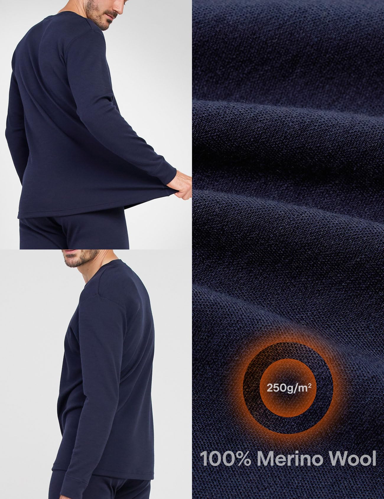 LAPASA Maglia Termica 100% Lana Merino Uomo Canottiera Tecnica Trekking Sport Hiking Strato Base Calore M29 M67