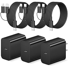 10FT iPhone Charger Fast Charging 3+3Pack 20W USB C Charger Block | Type C Cable & Lightning Cable Extra Long Cord Compatible with iPhone 17/16/15/14/13/12/11/Pro/Pro Max/AirPods