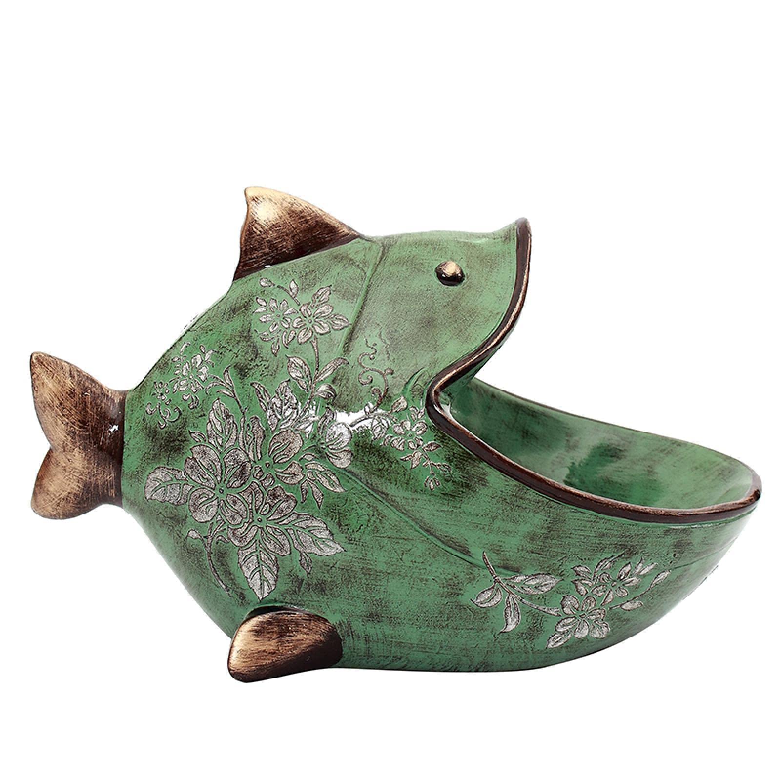 Poisson grande bouche boîte de rangement verte pour habiller votre meuble d entrée