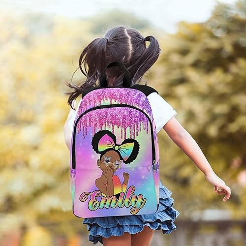 Miniatura 5 de InterestPrint Mochila personalizada para niños, jugador de fútbol americano, bandera americana, con nombre personalizado, mochila para estudiante,