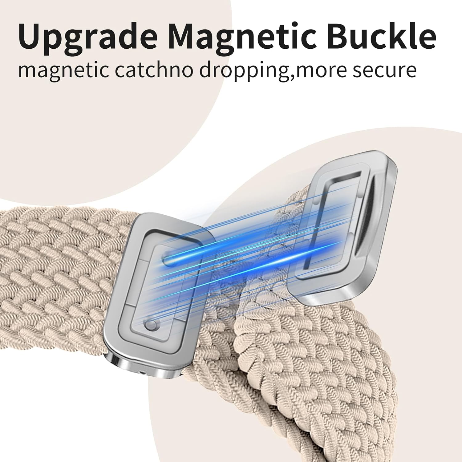 Braided Band Compatible with Apple Watch Bands 40mm 38mm 41mm 42mm 44mm 45mm 46mm 49mm, Magnetic Clasp Fabric Nylon Interlock Buckle Straps for iWatch Ultra Series 10/9/8/7/6/5/4/3/2/1/SE - Image 4