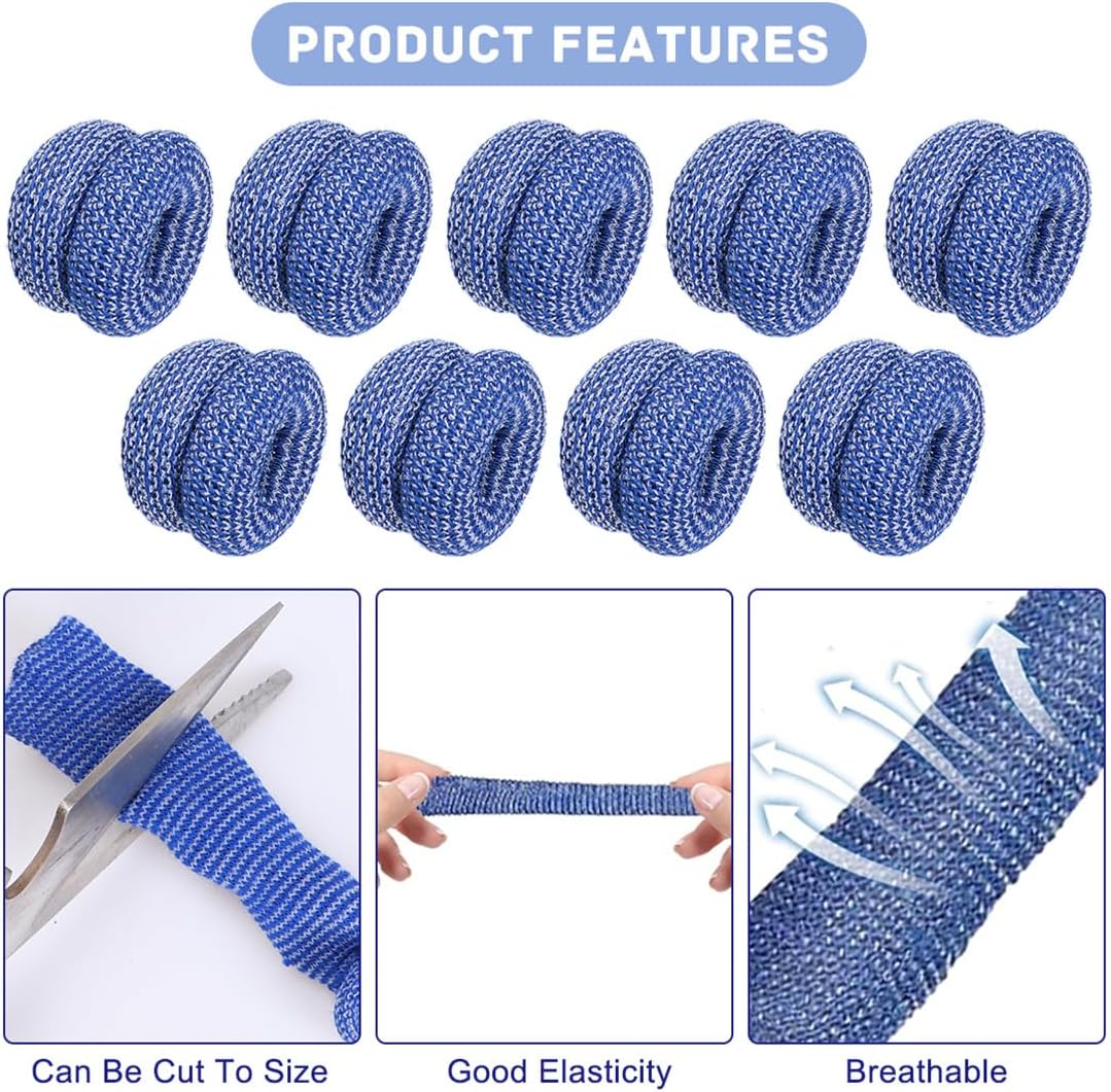 Finger Bandage Finger Roll Tubular Bandage 30 Pieces Breathable Finger Cots Wounds Care Dressings Elastic Thumb Bandages for Finger Sprains First Aid Scald Protection Gardening Work
