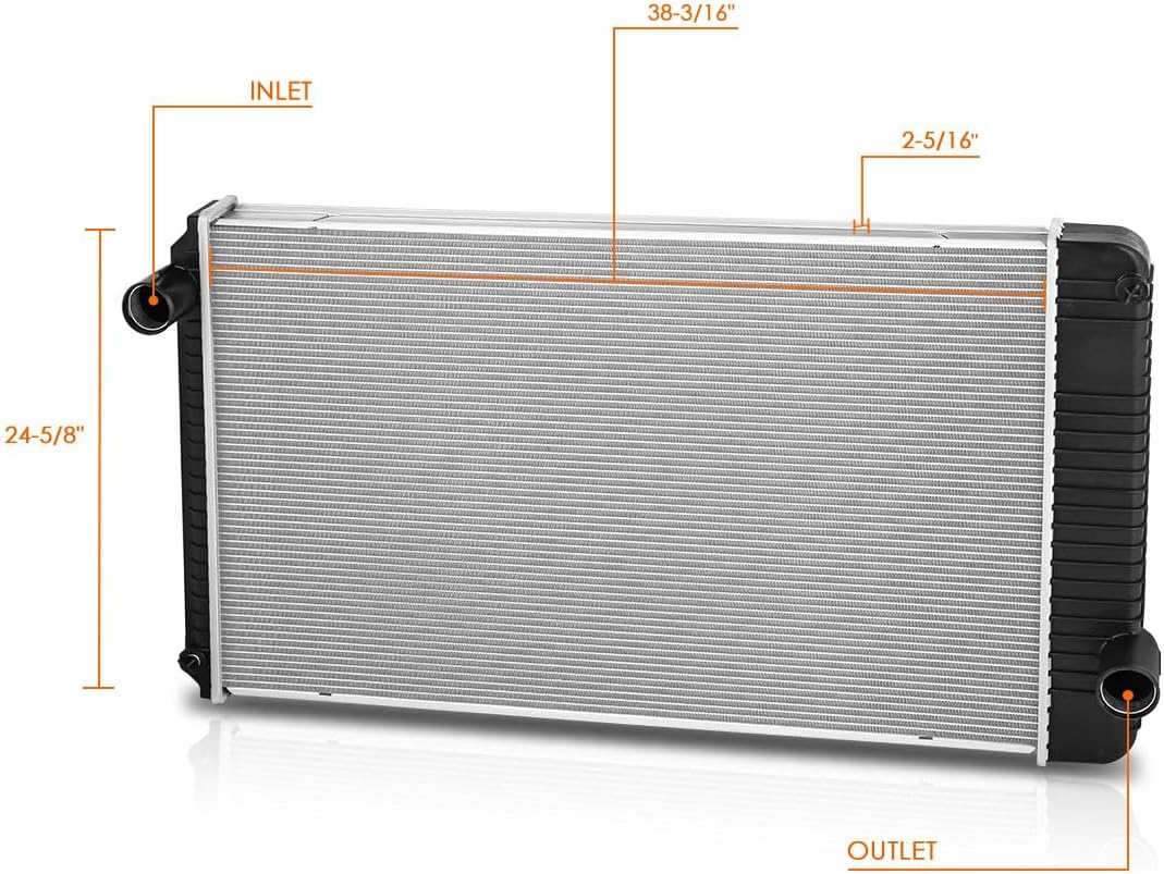 2-Row Aluminum Core Radiator Compatible with 02-11 International 7300 7400 7500 7600 7700/WorkStar 7600 7700
