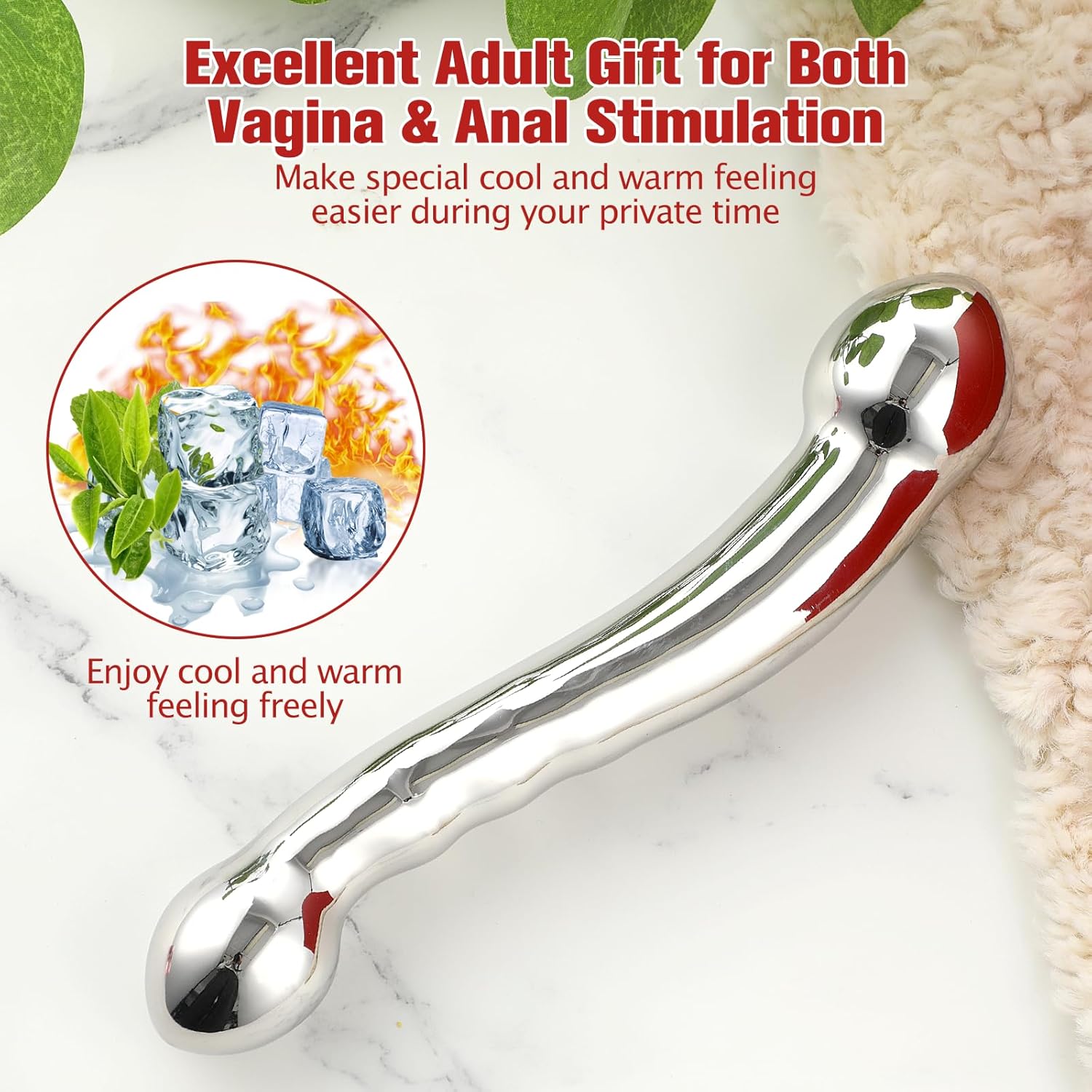 Double Ended Dildo Sex Toys, Metal Dildo, G-spot Massage Dildo, Stainless Steel Prostate Massage, Anal Wand for Adult Sex Game