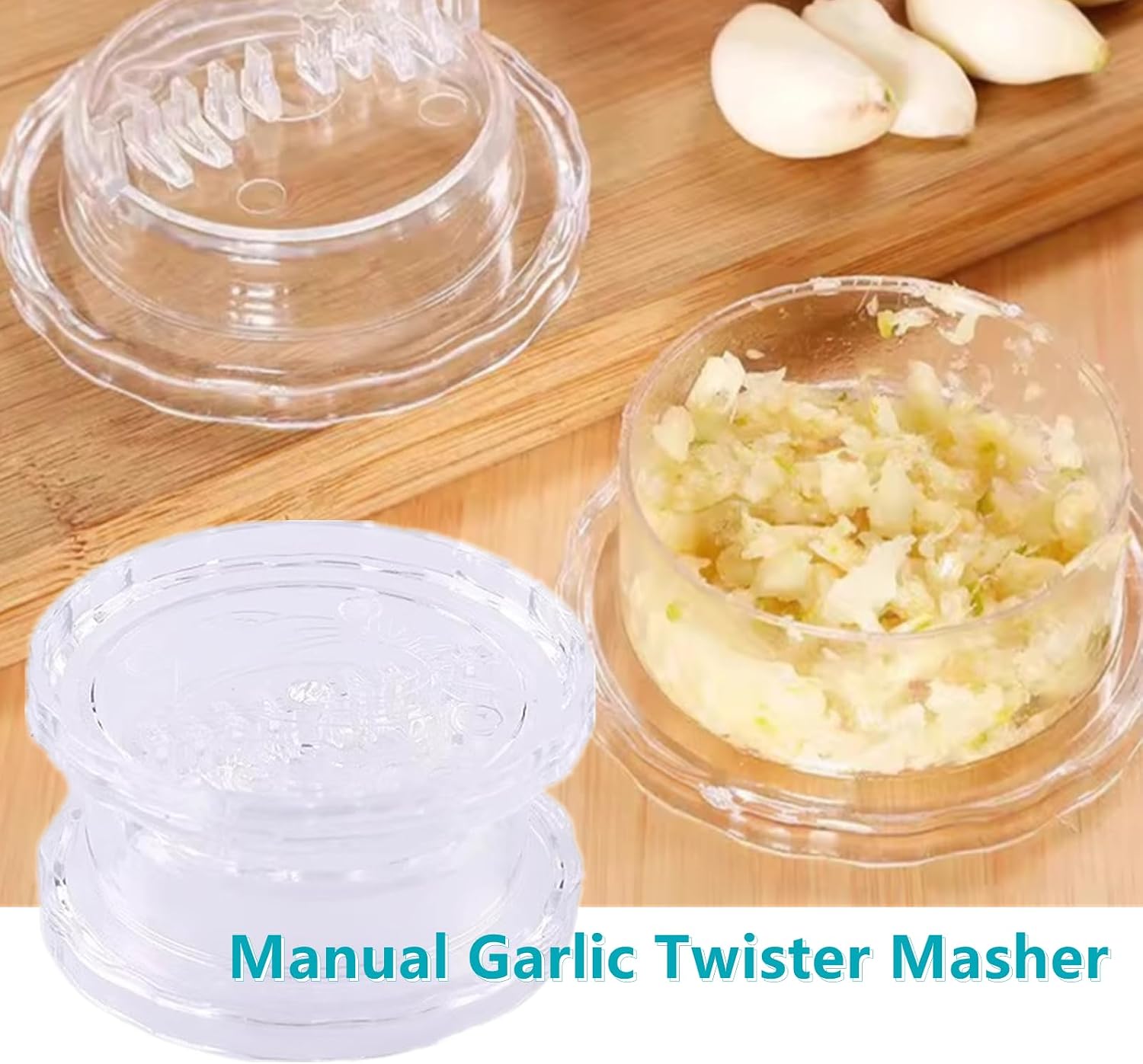 2 Pcs Manual Garlic Twister Masher - Multi-Functional Mincer Grinder for Garlic Onion Ginger Herbs Nuts Impact Resistant Kitchen Gadget​