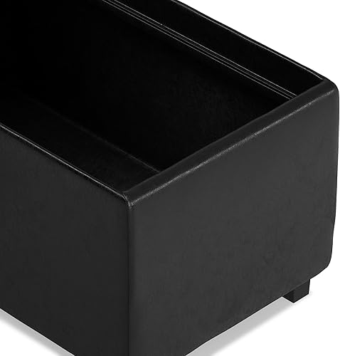 Miniatura 49 de Otomana rectangular de almacenamiento de cuero sintético Simpli Home Avalon., Cuero, Marrón Azul,Marrón Chocolate,Cloud gris,Gris oscuro,Azul