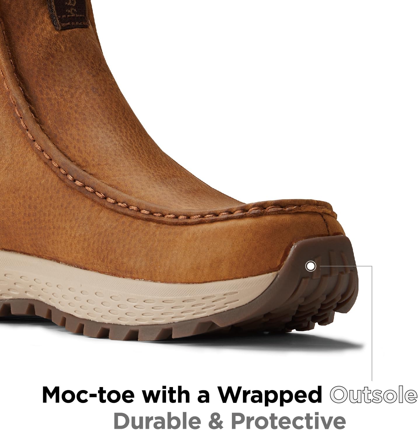 SUREWAY Men's Chelsea Boots - Lightweight Slip-On Work Boots with Moc Toe Design,Casual Leather Boots Slip-Resistant Rubber Outsole,Chukka boots for All-Weather Comfort (Office,Casual,Dress) - Image 4