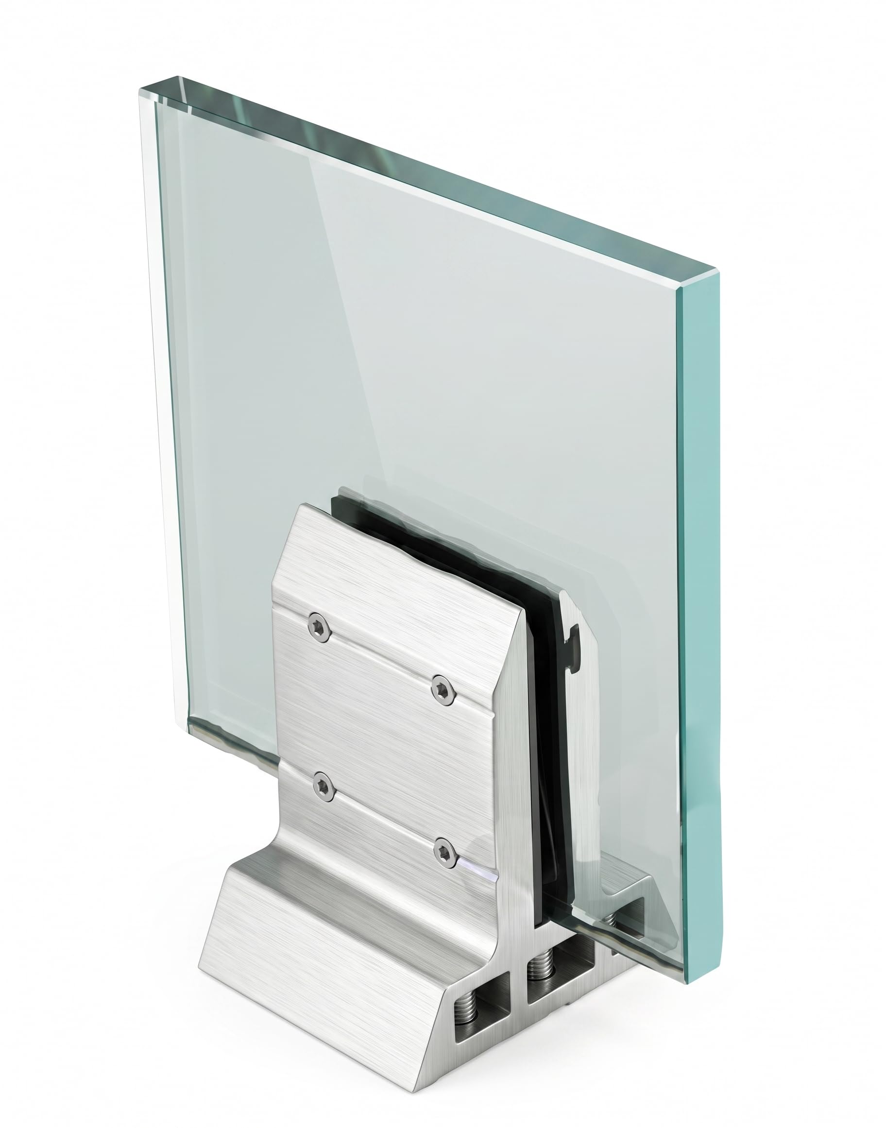 Aluminium T-Bracket for Railing | Heavy-Duty Frameless Glass Support, Dual-Bolt Secure Clamping System,Sturdy Floor-Mount Base Design-image-1