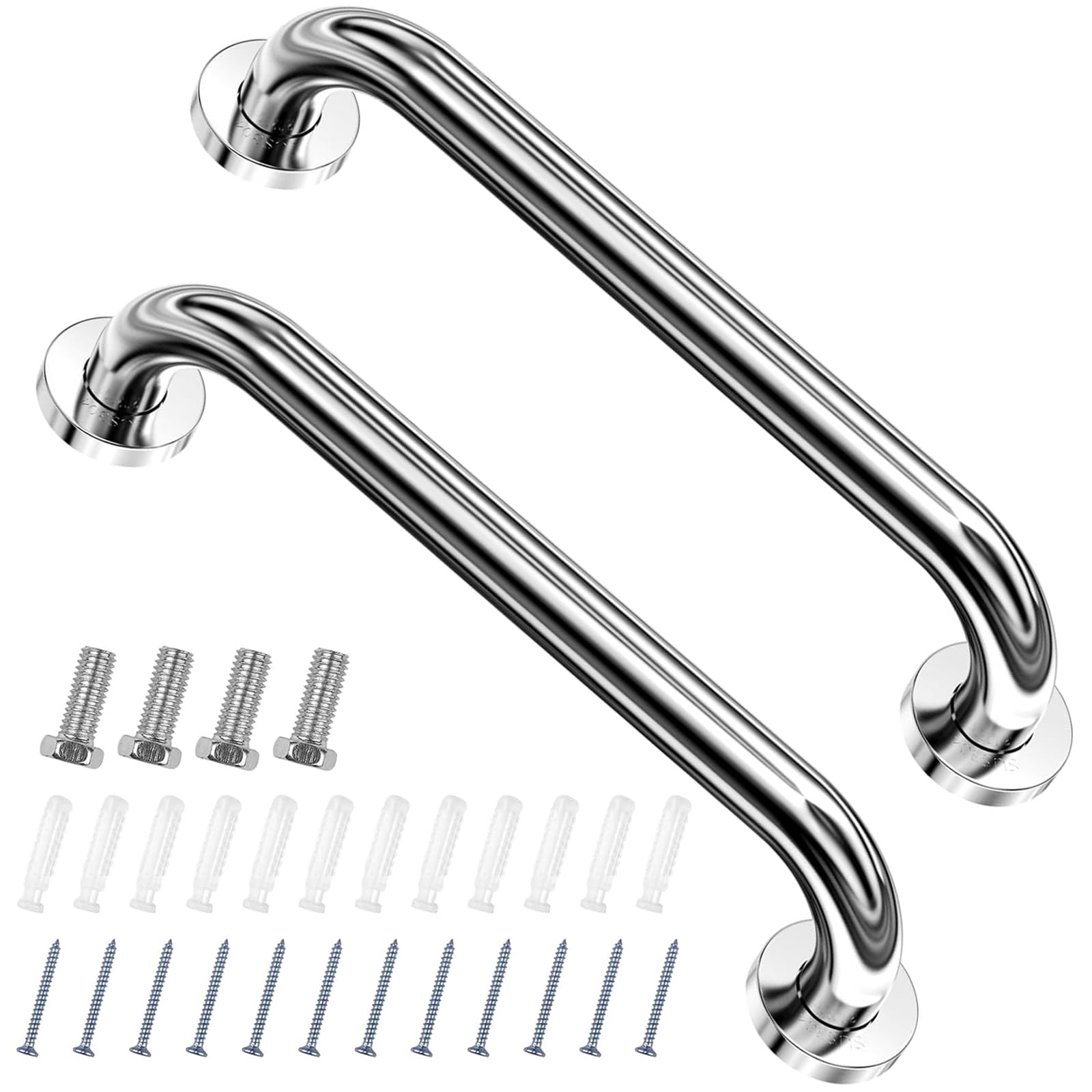 Barre d'appui pour salle de bain poignée incurvée douche baignoire 30cm