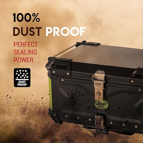 Miniatura 5 de GRUNT SPORTS - Caja trasera de motocicleta de 55 litros, maletero de almacenamiento universal para scooter, caja de casco de aluminio impermeable