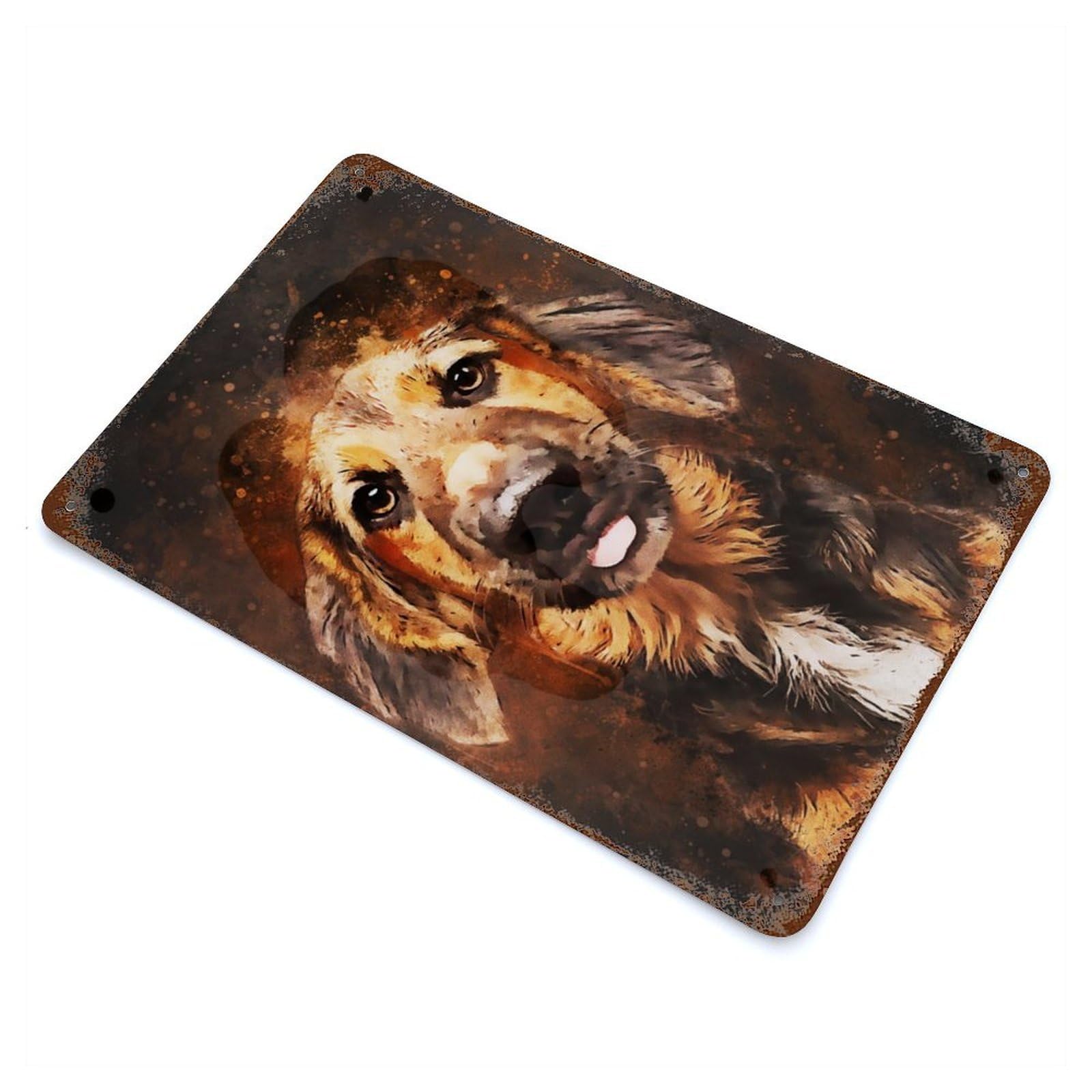 Vintage Rust Metal Sign Dog Splatter 11.8"x7.9", Shabby Chic Decor for Cafe, Home Bar And Lounge Decor
