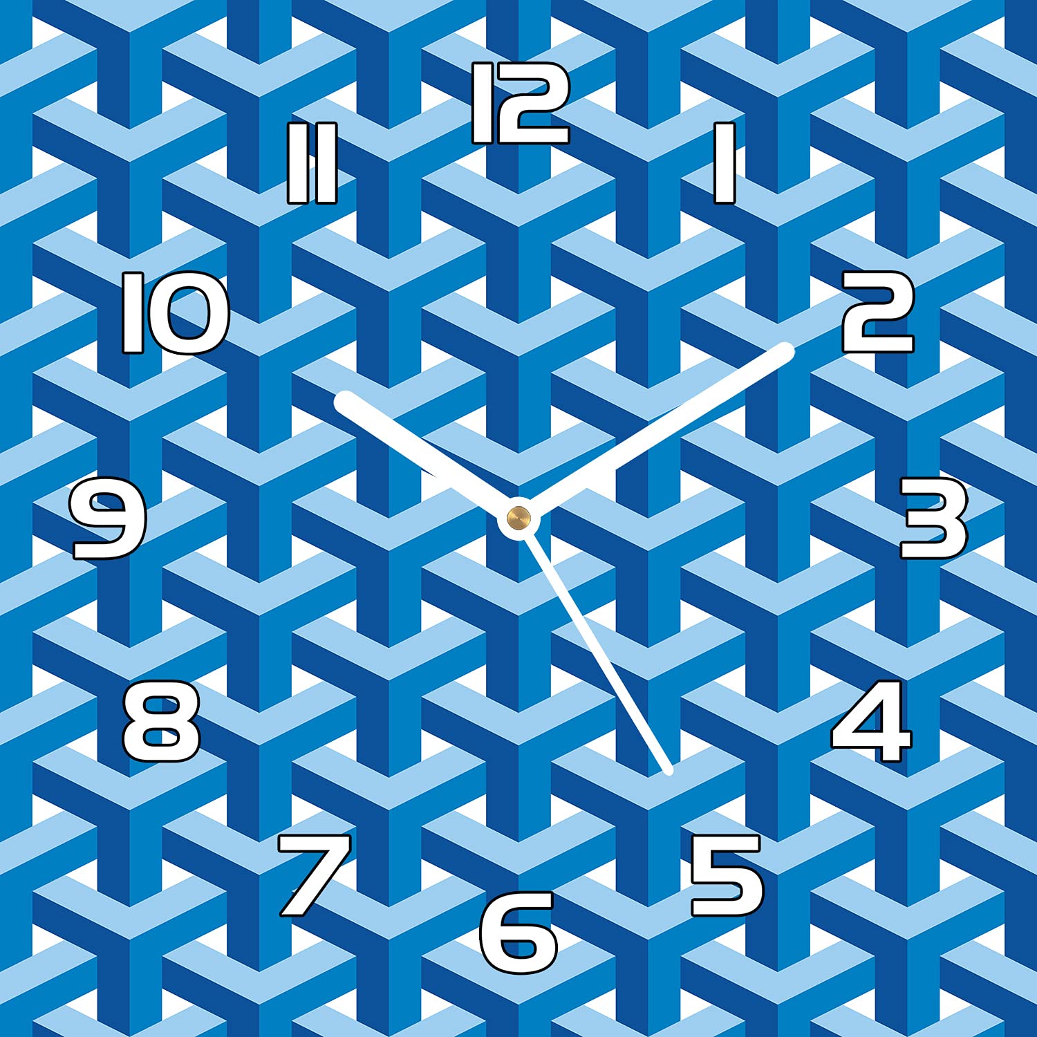 Horloge en verre moderne salon cuisine murale carrée 30x30 cm lignes noires