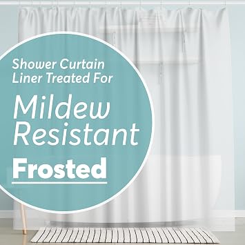 BigFoot Shower Curtain 72 x 72 PEVA Premium Shower Curtain with Rustproof Metal Grommet and 3 Magnetic Weights Odor Free and Compatible with Standard Showers, Frosted