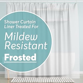 BigFoot Shower Curtain Liner – 72 x 72 PEVA Premium Shower Curtain with Rustproof Metal Grommet and 3 Magnetic Weights – Odor Free and Compatible with Standard Showers, Frosted