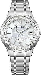 [CITIZEN] 腕時計 EXCEED (電波時計/薄型/軽量) CB1140-61D メンズ ワールドタイム 光発電エコ・ドライブ ドレスウォッチ 防水 チタン ビジネス アナログ 高級 秒針 日付 シルバー ホワイト 白 電波ソーラー